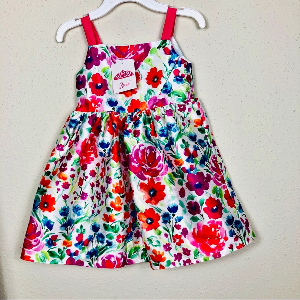 NWT colorful Floral kids girls’ dress. 
Girls 6